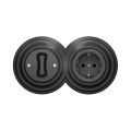 Reblig-Retro single-pole switch No. 1 and SCHUKO 230 V socket with anthracite frame