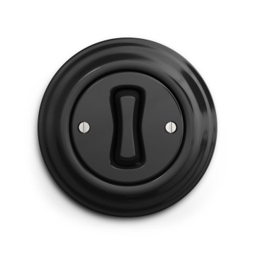 Reblig - Retro single-pole switch with frame No. 1, black