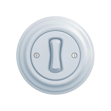 Reblig - Retro single-pole switch with frame No. 1, blue