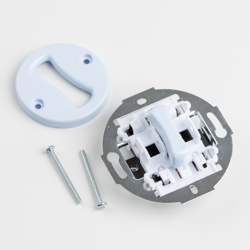 Reblig - Retro single-pole switch with frame No. 1, blue