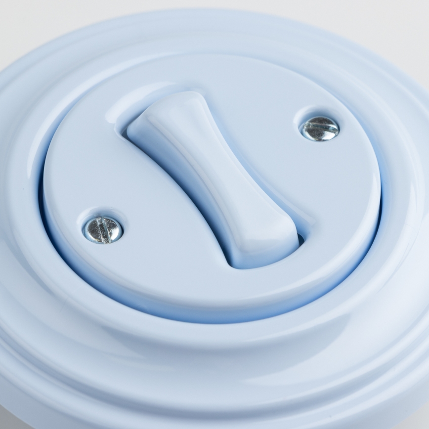 Reblig - Retro single-pole switch with frame No. 1, blue
