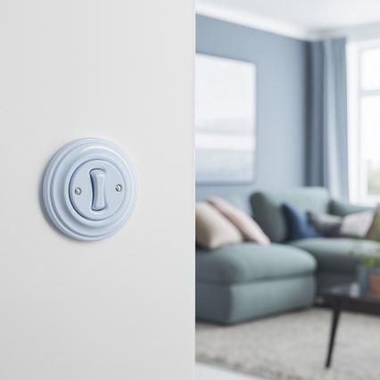 Reblig - Retro single-pole switch with frame No. 1, blue