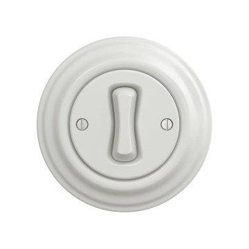 Reblig - Retro Single-Pole Switch with Frame No. 1, Ceramic White