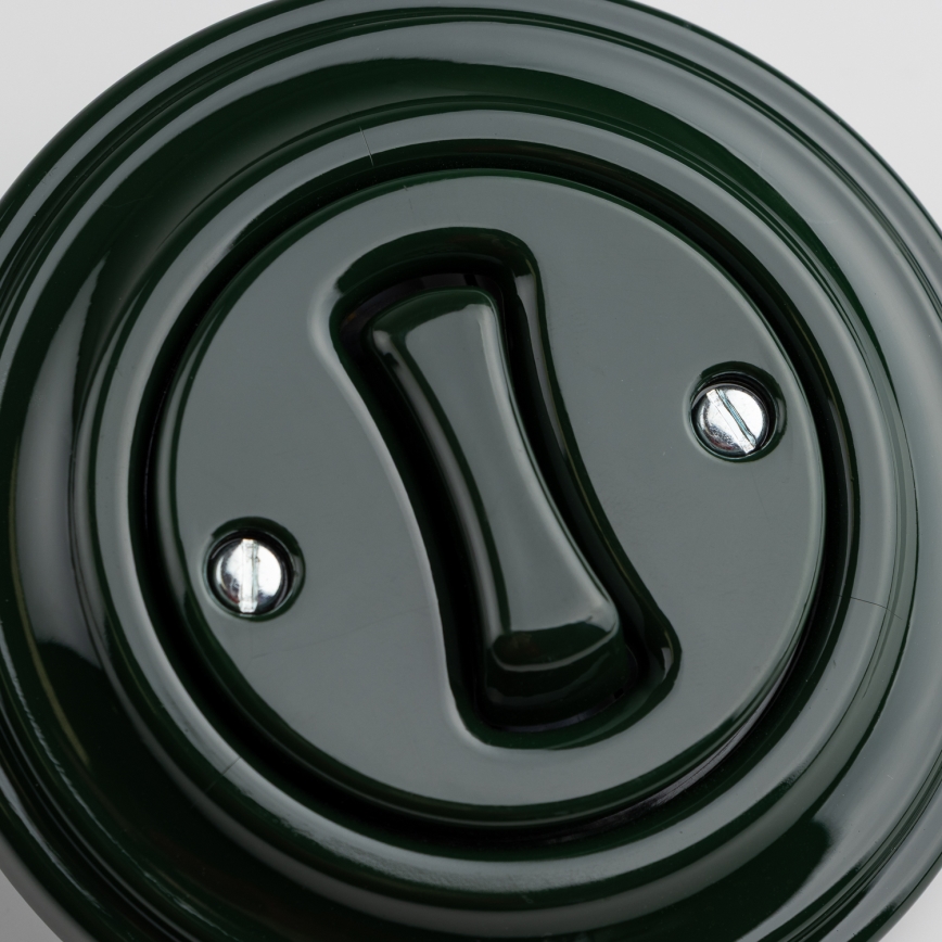 Reblig - Retro Single-Pole Switch with Frame No. 1, Green