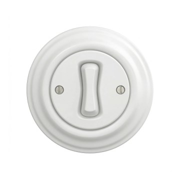 Reblig - Retro single-pole switch with Frame No. 1, Snow White