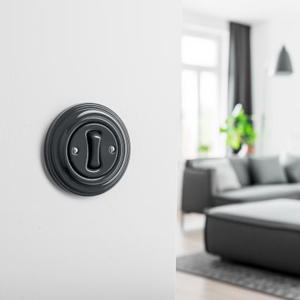 Reblig - Retro Staircase Light Switch with Frame No. 6, Anthracite