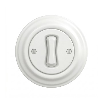 Reblig - Retro Staircase Light Switch with Frame No. 6, Snow White