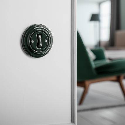 Reblig - Retro staircase switch with frame No. 6, Green