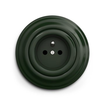Reblig - Retro-style 230V wall outlet with frame, green