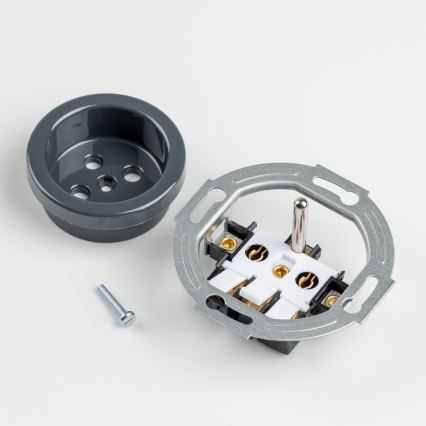 Reblig - Retro-style wall socket with frame, 230 V, anthracite