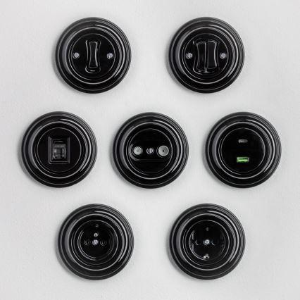 Reblig - Retro TV & Radio Outlet (Loop-Through) with Black Frame