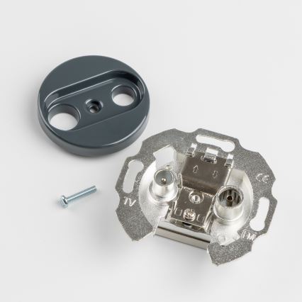 Reblig - Retro TV and Radio Pass-Through Outlet with Anthracite Frame