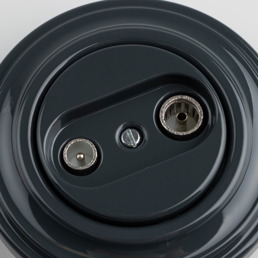 Reblig - Retro TV and Radio Pass-Through Outlet with Anthracite Frame