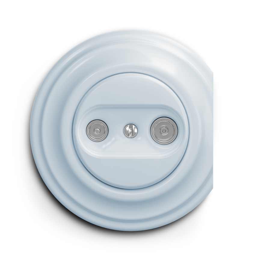 Reblig - Retro TV/FM End Outlet, Frameless, Blue