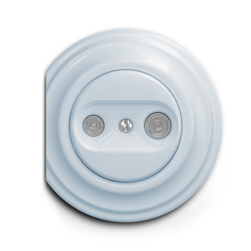 Reblig - Retro TV/FM End Outlet, Frameless, Blue