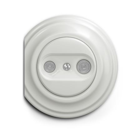 Reblig - Retro TV/FM End Socket, Frameless, White Ceramic