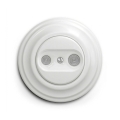 Reblig - Retro TV+FM end socket with snow-white frame