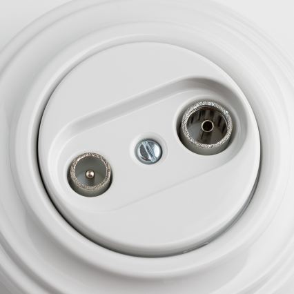 Reblig - Retro TV+FM end socket with snow-white frame