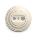 Reblig - Retro TV/FM end wall outlet with frame, beige