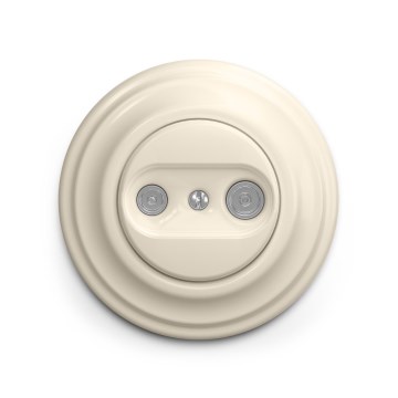 Reblig - Retro TV/FM end wall outlet with frame, beige
