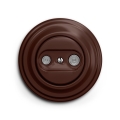 Reblig - Retro TV/FM End Wall Socket with Brown Frame
