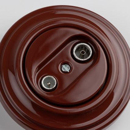 Reblig - Retro TV/FM End Wall Socket with Brown Frame