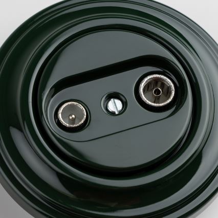 Reblig - Retro TV+FM pass-through socket with green frame