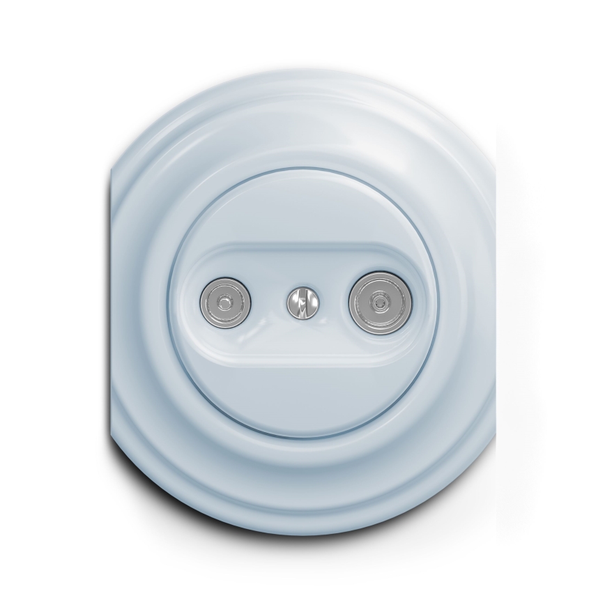 Reblig – Retro TV/FM Socket (Loop-through), Frameless, Blue