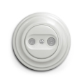 Reblig - Retro TV+R End Socket (Terminal) with Frame, White Ceramic