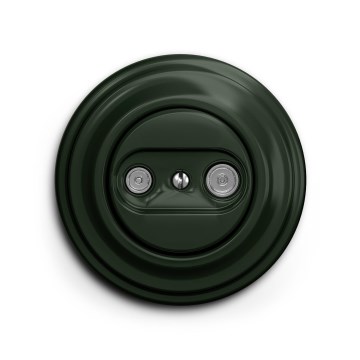 Reblig - Retro TV+R End Socket with Frame, Green