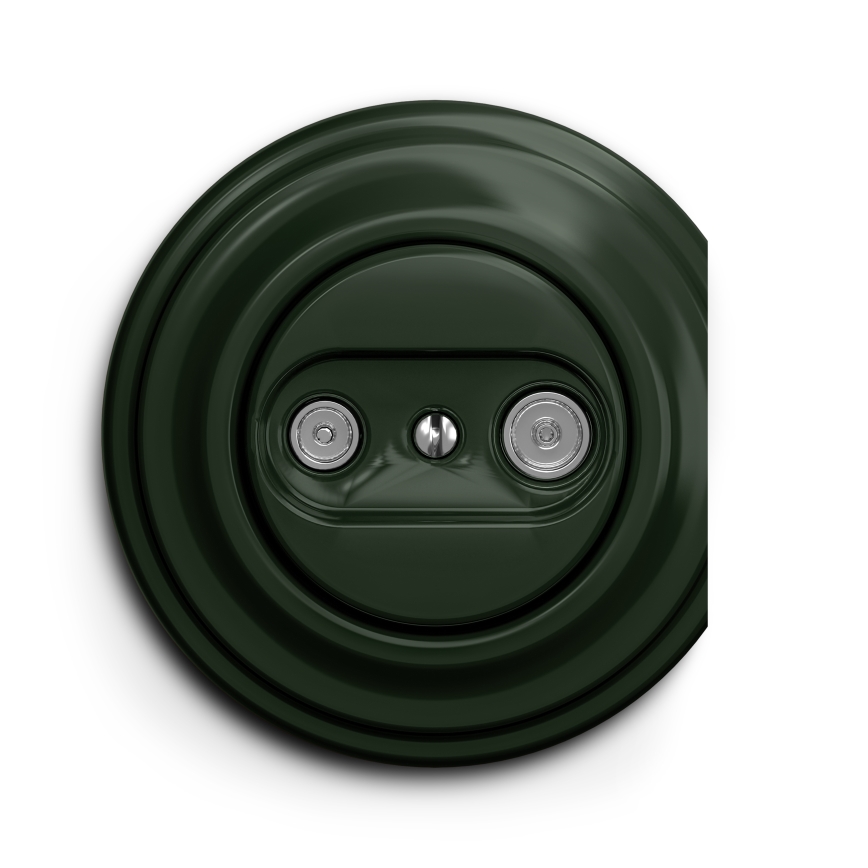 Reblig - Retro TV+R End Subscriber Socket, Frameless, Green