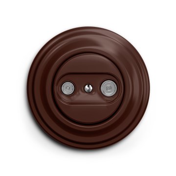 Reblig - Retro TV+R loop-through socket with frame, brown