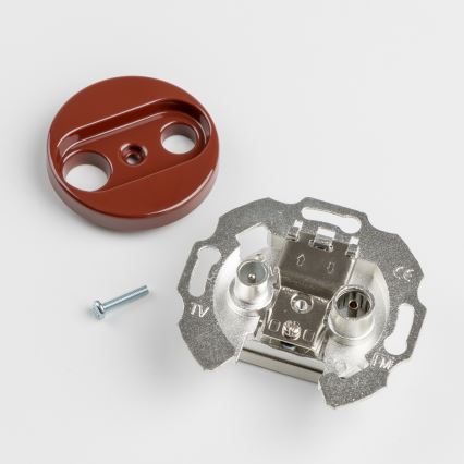 Reblig - Retro TV+R loop-through socket with frame, brown