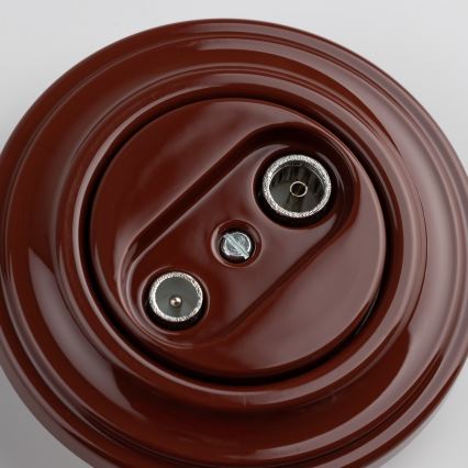 Reblig - Retro TV+R loop-through socket with frame, brown