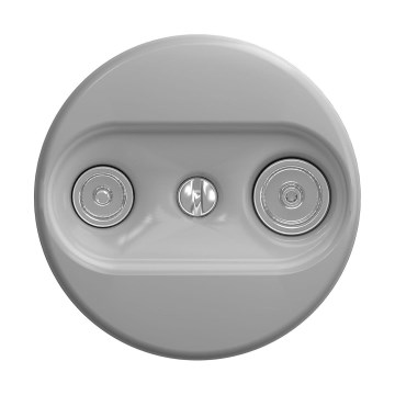 Reblig - Retro TV+R pass-through socket, frameless, gray