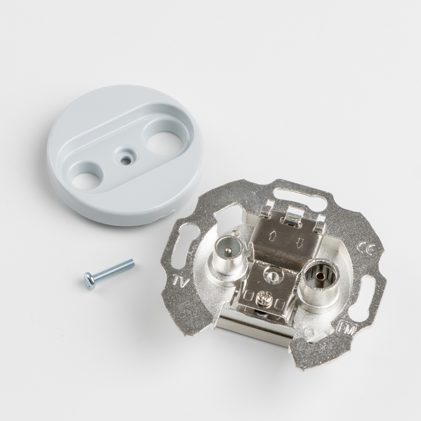 Reblig - Retro TV+R pass-through socket, frameless, gray