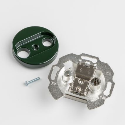 Reblig - Retro TV+R pass-through subscriber socket, frameless, green