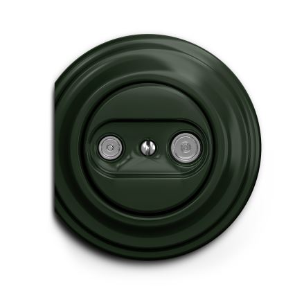 Reblig - Retro TV+R pass-through subscriber socket, frameless, green