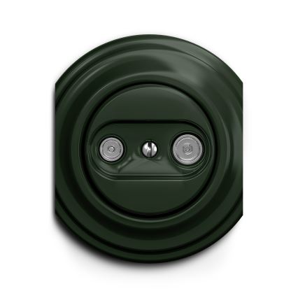 Reblig - Retro TV+R pass-through subscriber socket, frameless, green
