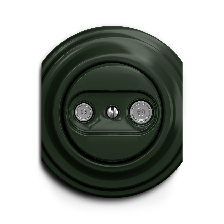 Reblig - Retro TV+R pass-through subscriber socket, frameless, green