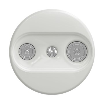 Reblig - Retro TV+R Subscriber Socket (Loop-through), Frameless, Ceramic White