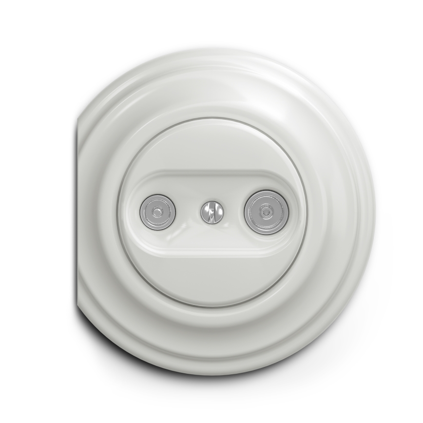 Reblig - Retro TV+R Subscriber Socket (Loop-through), Frameless, Ceramic White