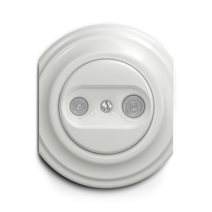 Reblig - Retro TV+R Subscriber Socket (Loop-through), Frameless, Ceramic White