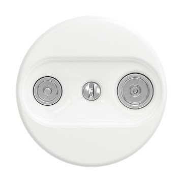 Reblig - Retro TV+R (Terminal) Outlet, Frameless, Snow White