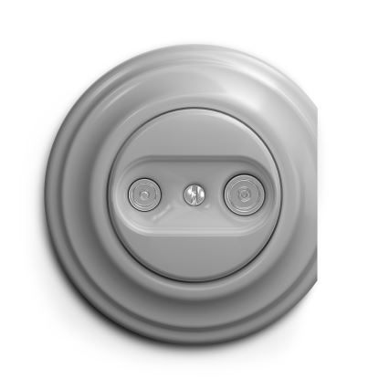 Reblig - Retro TV+Radio Coaxial End Outlet (frameless), Grey