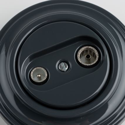 Reblig - Retro TV+Radio End-of-Line Socket with Frame, Anthracite