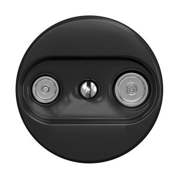 Reblig - Retro TV+Radio end socket, frameless, black