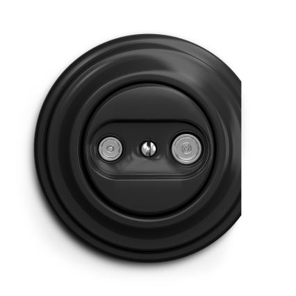 Reblig - Retro TV+Radio end socket, frameless, black