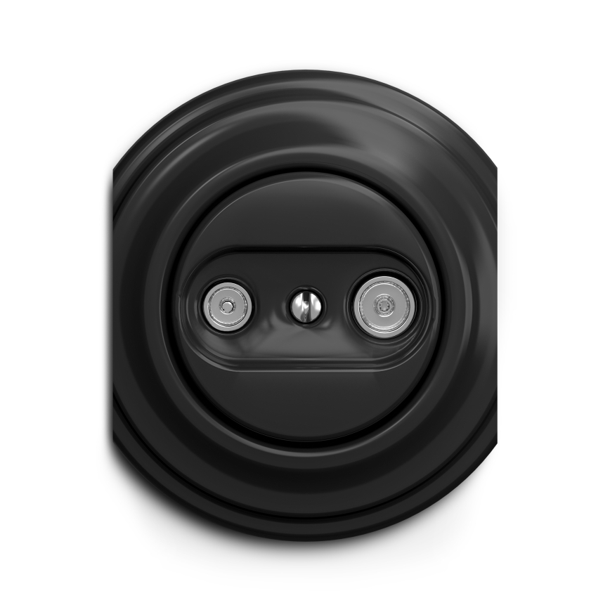 Reblig - Retro TV+Radio end socket, frameless, black