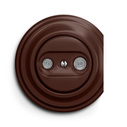 Reblig - Retro TV+Radio End Socket (Frameless) Brown